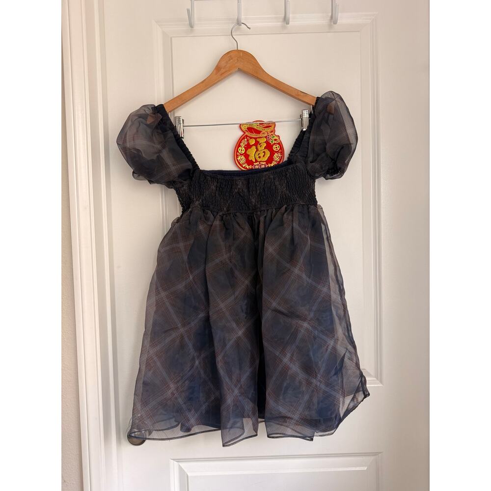 WEWOREWHAT Puff‎ Sleeve Organza Mini Dress Small - Picture 3 of 4